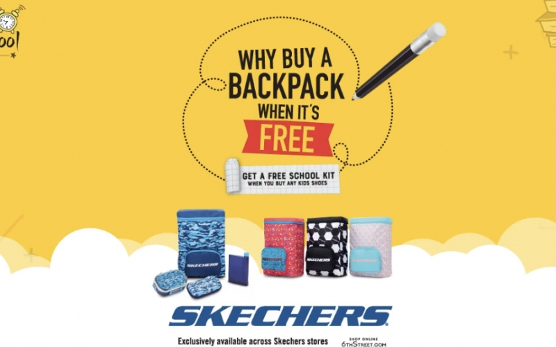 Skechers offer in Dubai get a free backpack , August 2019 | The Dubai Offers